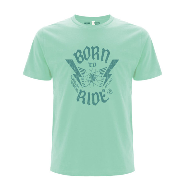 T-shirt vélo Born to ride, couleur vert clair