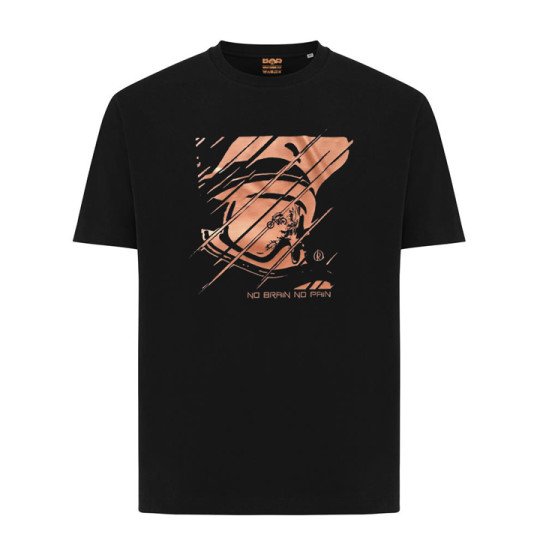 T-shirt oversize/ boxy - NO BRAIN, couleur noir, impression cuivrée