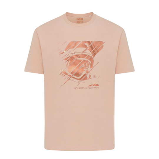 T-shirt oversize/ boxy - NO BRAIN, couleur pêche, impression cuivrée