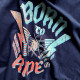 tee-shirt BORN TO RIDE bleu marine, detail logo spécial disrupted