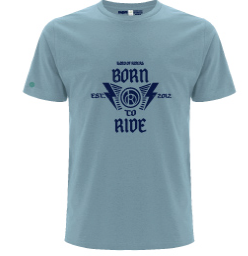 Tshirt born to ride bleu